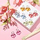 5 paio di orecchini a monachella pendenti con cuore acrilico in 5 colori EJEW-TA00254-4