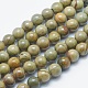 Chapelets de perles de feuille d'argent en jaspe naturel G-K287-04-8mm-1