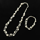 Pearl Jewelry Sets: Bracelets and Necklaces SJEW-R043-05-1