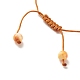 Bracelet de perles rondes tressées en jade blanc naturel BJEW-JB07969-6