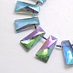 Faceted Electroplate Crystal Glass Trapezoid Beads Strands EGLA-F073B-05-1