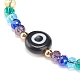 Lampwork Evil Eye & Glass Beaded Bracelet BJEW-JB08367-04-4