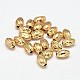 Oval Long-Lasting Plated Brass Corrugated Beads KK-P030-14G-NF-2