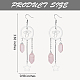 Boucles d'oreilles chandelier en quartz rose naturel EJEW-SW00017-03-2