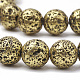 Electroplated Natural Lava Rock Beads Strands G-T098-01B-08-3