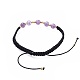 Adjustable Natural Amethyst Braided Bead Bracelets BJEW-JB04599-04-2