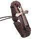 Ajustable con cruz de hierro palabra pulseras cordón de cuero trenzado, (fuente aleatoria de un solo color o color mixto aleatorio), marrón, 60mm