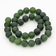 Chapelets de perles rondes en pierre verte mate naturelle X-G-J338-18-12mm-2