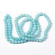 Pale Turquoise Color Spray Painted Round Imitation Jade Glass Beads Strands X-DGLA-S076-8mm-19-5