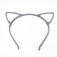 ヘアアクセサリー鉄子猫ヘアバンドのパーツ  猫の耳の形  ブラック  117ミリメートル  4ミリメートル OHAR-S195-07B-1