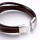 Leather Cord Multi-strand Bracelets BJEW-F349-21P-4