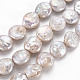 Naturales keshi abalorios de perlas hebras PEAR-S018-03C-2