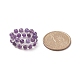 Bague extensible tressée en perles de verre et améthyste naturelle pour femme RJEW-JR00546-02-4