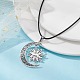 Ожерелье с подвеской в тибетском стиле из сплава «Луна и Солнце» с вощеными шнурами NJEW-JN04458-2