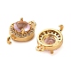 Brass Pave Cubic Zirconia Connector Charms KK-D093-09G-06-2