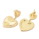 Brass Heart Dangle Stud Earrings with Plastic Pearl Beaded EJEW-K251-21G-2