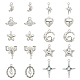 CHGCRAFT 20Pcs 10 Styles Moon Star Alloy Charms Bowknot Pendants Metal Alloy Flower Charms for Earring Necklace Valentine's Day Jewelry Making FIND-CA0006-46-1