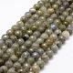 Faceted Natural Labradorite Beads Strands G-F364-17-6mm-1