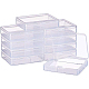BENECREAT 18 Pack Rectangle Clear Plastic Bead Storage Containers Box Case with Flip-Up Lids for Small Items CON-BC0004-46-1