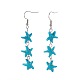 Synthetic Turquoise Beads Dangle Earrings EJEW-JE02848-1