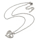 Halsketten mit Herzanhänger aus Messing mit Mikropflaster und Zirkonia zum Muttertag NJEW-R263-03A-P-2