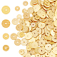 Hobbiesay 400 pz 6/8mm 2 stili perline piatte in ottone liscio perline disco dorato perline strutturate perline in metallo placcato di lunga durata per braccialetto portachiavi orecchino artigianato KK-HY0001-10-1