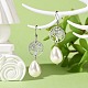 Boucles d'oreilles pendantes en perles de coquillage naturel EJEW-JE02792-4