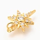Brass Micro Pave Clear Cubic Zirconia Charms ZIRC-O036-06G-3