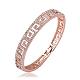 Real Rose Gold Plated Tin Alloy Czech Rhinestone Bangles for Women BJEW-BB10118-1