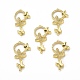 Brass Micro Pave Clear Cubic Zirconia Connector Charms KK-E068-VB073-4