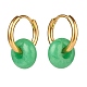 Rondelle Natural Malaysia Jade Beded Hoop Earrings EJEW-JE04937-3