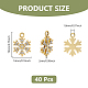 40 шт. рождественские подвески из сплава с уф-покрытием и кристаллами со стразами ALRI-DC0001-08-2