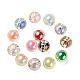 Placage uv transparent perles européennes acryliques irisées arc-en-ciel OACR-F006-09-1