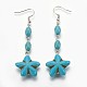 Synthetic Turquoise Beads Dangle Earrings EJEW-JE02797-1