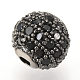 Perles de zircone cubique micro pave en Laiton ZIRC-Q013-6mm-143B-2
