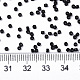 ガラスシードビーズ  機械刺繍に適合  不透明色の光沢  ラウンド  ブラック  2x1.5mm  穴：1mm  約3333個/50g X-SEED-S042-03B-01-4