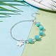 Natural Mashan Jade(Dyed) Beaded Bracelet with 304 Stainless Steel Rolo Chains BJEW-JB08145-03-2