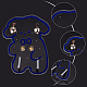 アクリルイヤリングディスプレイフレーム  鉄パーツ  犬  ホワイトスモーク  20.5x14.8x0.3cm  穴：0.52のCM  5個/セット EDIS-WH0032-10-5