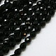 Black Faceted Glass Teardrop Beads Strands X-GLAA-E010-8x12mm-17-2