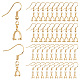 Dicosmétique 40 pièces 2 tailles crochets de boucle d'oreille hameçon fils d'oreille crochets de boucles d'oreilles dorés avec pic à glace pinces bails connecteur de fil d'oreille pendants crochets de boucle d'oreille en laiton pour la fabrication de bijoux KK-DC0002-01-1