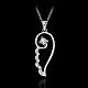 Silver Color Plated Brass Cubic Zirconia Wing Pendant Necklaces NJEW-BB09467-B-2