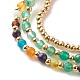 Agate naturelle perles rondes étendent bracelets BJEW-JB07294-03-3