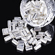 ガラスシードビーズ  銀は四角い穴が並ん  キューブ  ホワイトスモーク  6~7x3.5x3.5mm  穴：1.2mm  約450 G /袋 SEED-S018-05-1