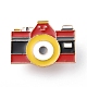 カメラエナメルピン  バックパック服用のライトゴールド合金バッジ  レッド  21x28x2mm  ピン：1mm ENAM-K021-06A-1