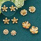 Beebeecraft 24 pz/scatola 4 tappi di perline stile 18k ottone placcato oro perline fiori tappi per bracciale collana orecchini forniture per creazione di gioielli KK-BBC0003-52-4