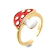 Латунные эмалевые манжеты открытые кольца для женщин RJEW-F184-10A-G-2
