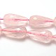 Natural Rose Quartz Teardrop Bead Strands G-E251-27-2