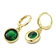 Real 18K Gold Plated Brass Dangle Leverback Earrings EJEW-L268-001G-03-2