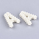 Abalorios hechos a mano de plástico imitación perla tejida perlas FIND-T039-18-A-3
