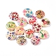 2-Hole Printed Wooden Buttons X-WOOD-E011-01-1